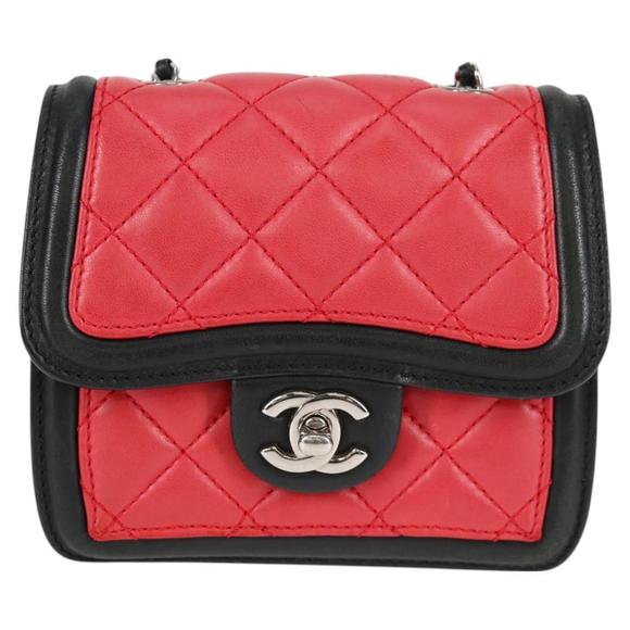Chanel MINI FLAP BAG Red Leather shoulder - Picture 1 of 10